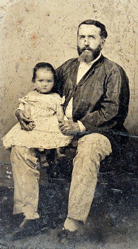 James Knox Polk Campbell with daughter Mattie from the family files of Chuck and Honor