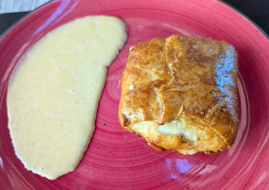 cod pincho gallega with leek puree at capitol