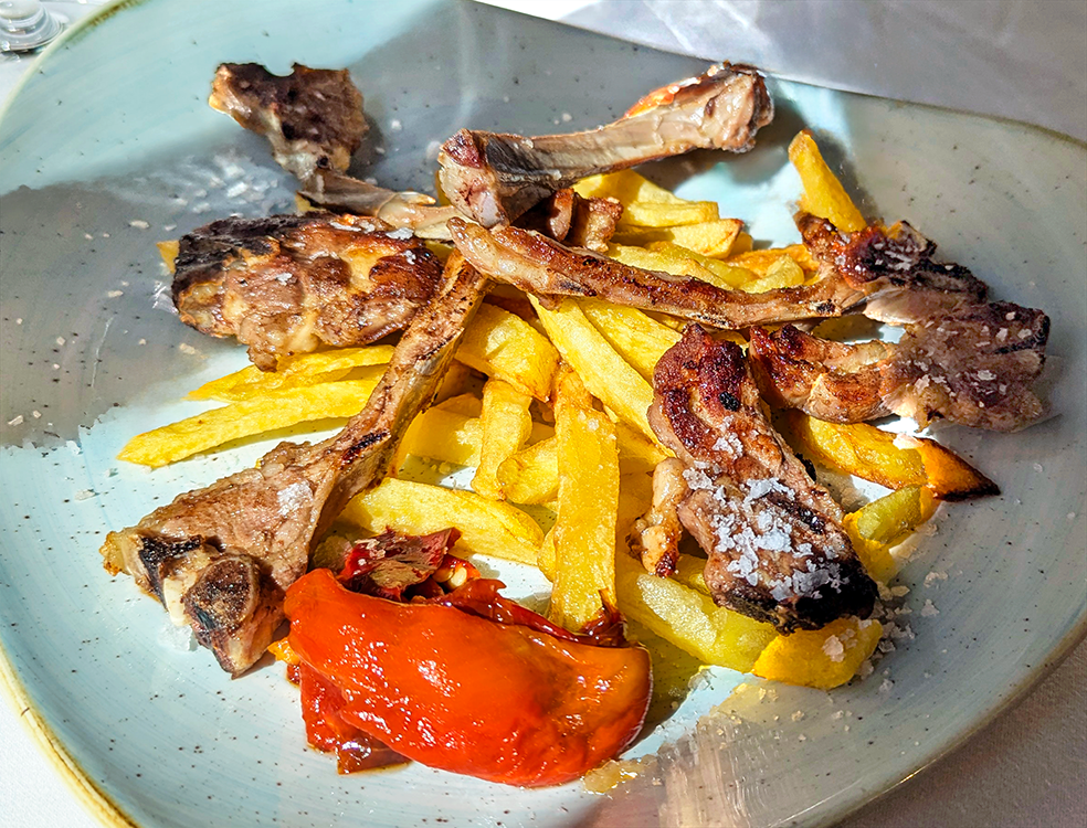 grilled suckling lamb chops at liberten restaurante
