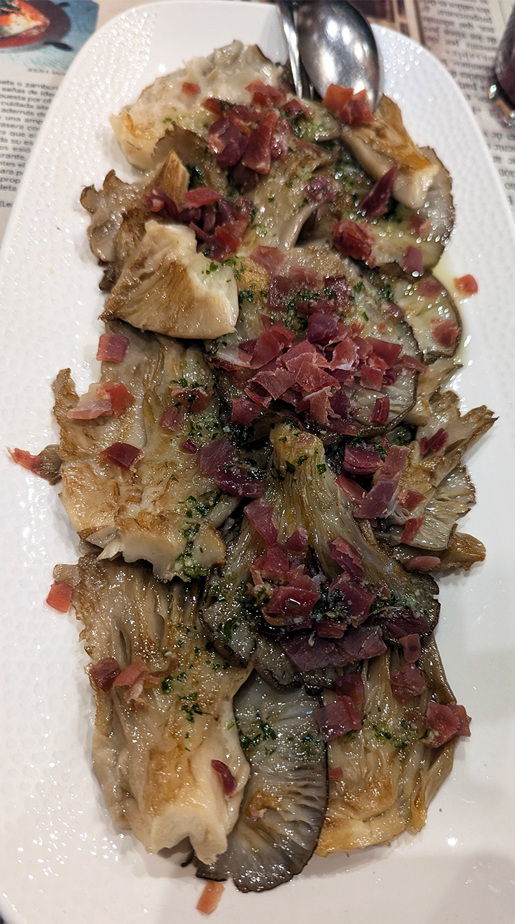casa divi wild mushrooms with ham