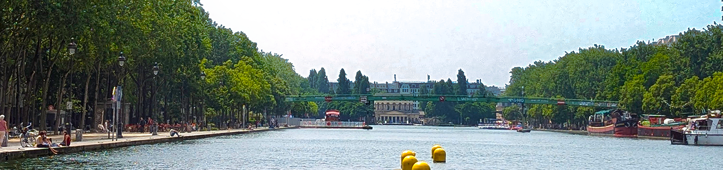 view of the ourcq canal from patio of paname brewing