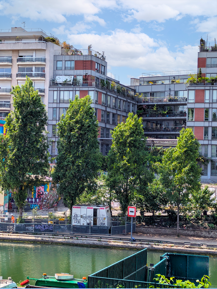 along the ourcq canal in paris