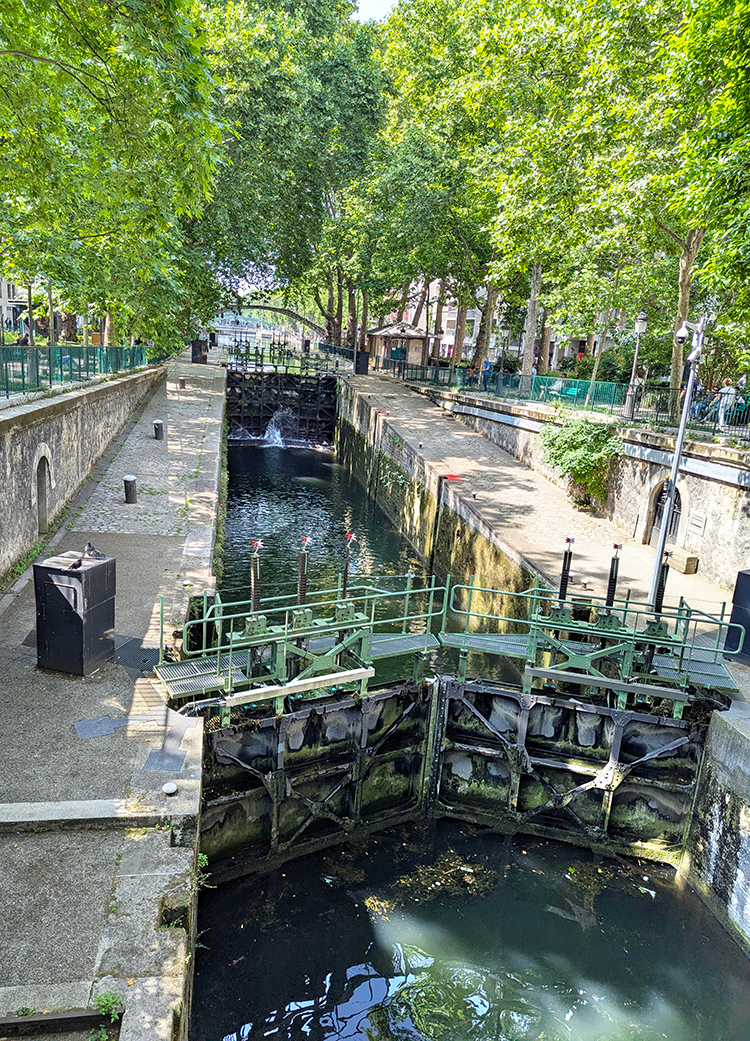 locks along the ourcq canal in paris