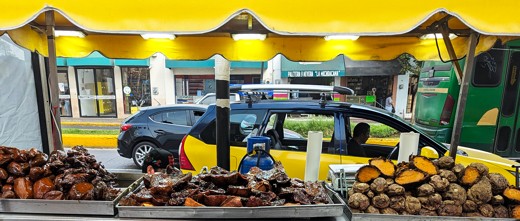 roasted and candied sweet potato stand