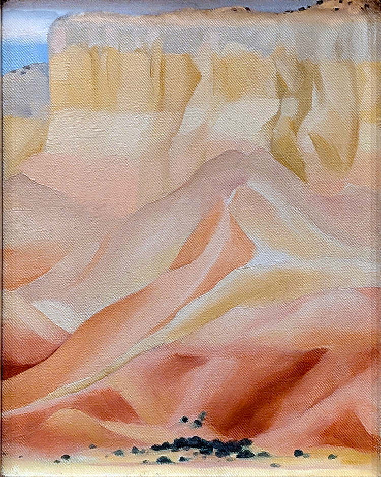 my backyard ghost ranch painting by georgia o'keeffe