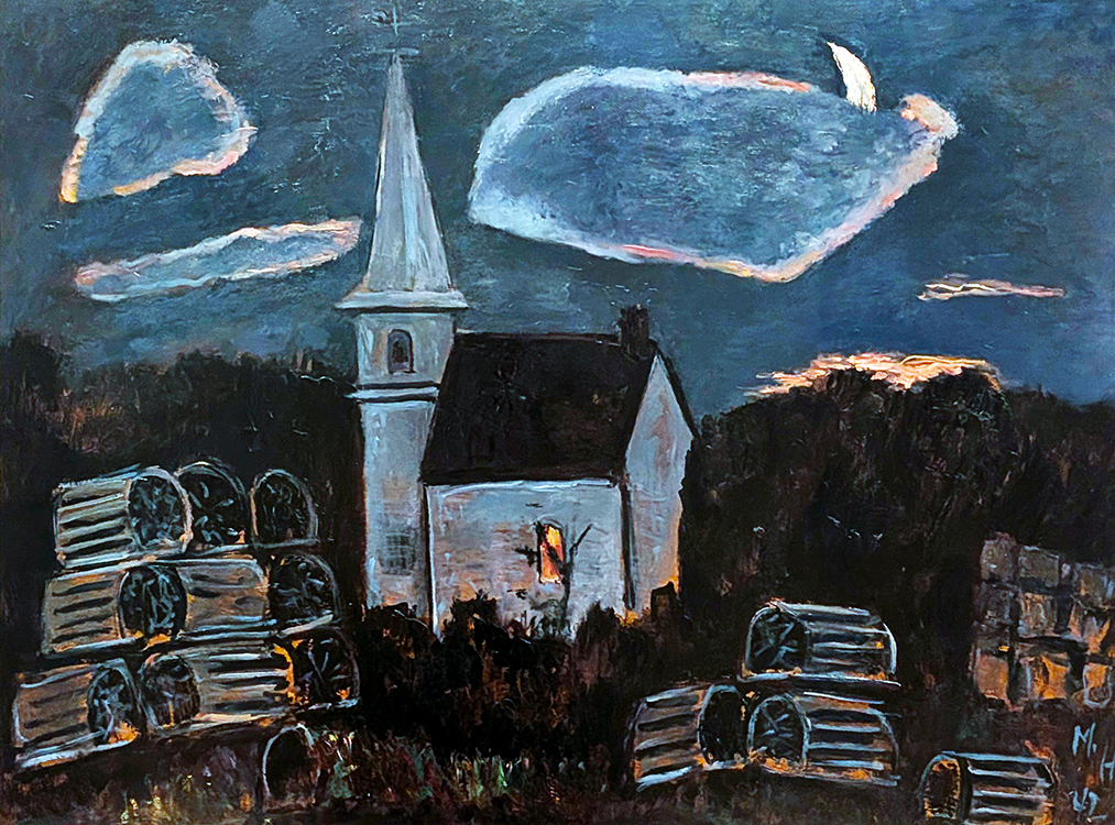 lobster fisherman's church by the barrens painting by marsden hartley