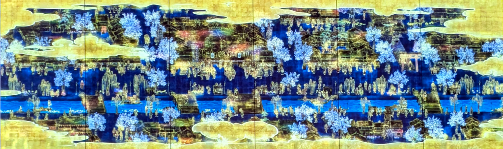 world of irreversible change digital art resembling virtual japanese city by teamlab