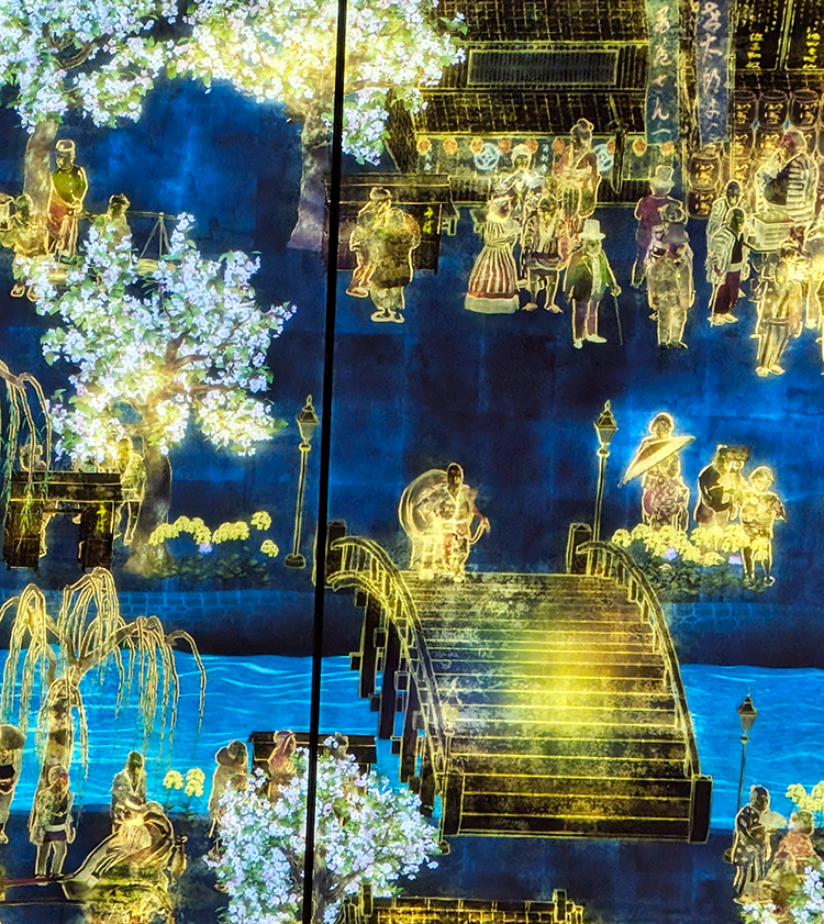 detail of the world of irreversible change interactive digital art by teamlab